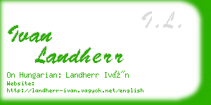 ivan landherr business card